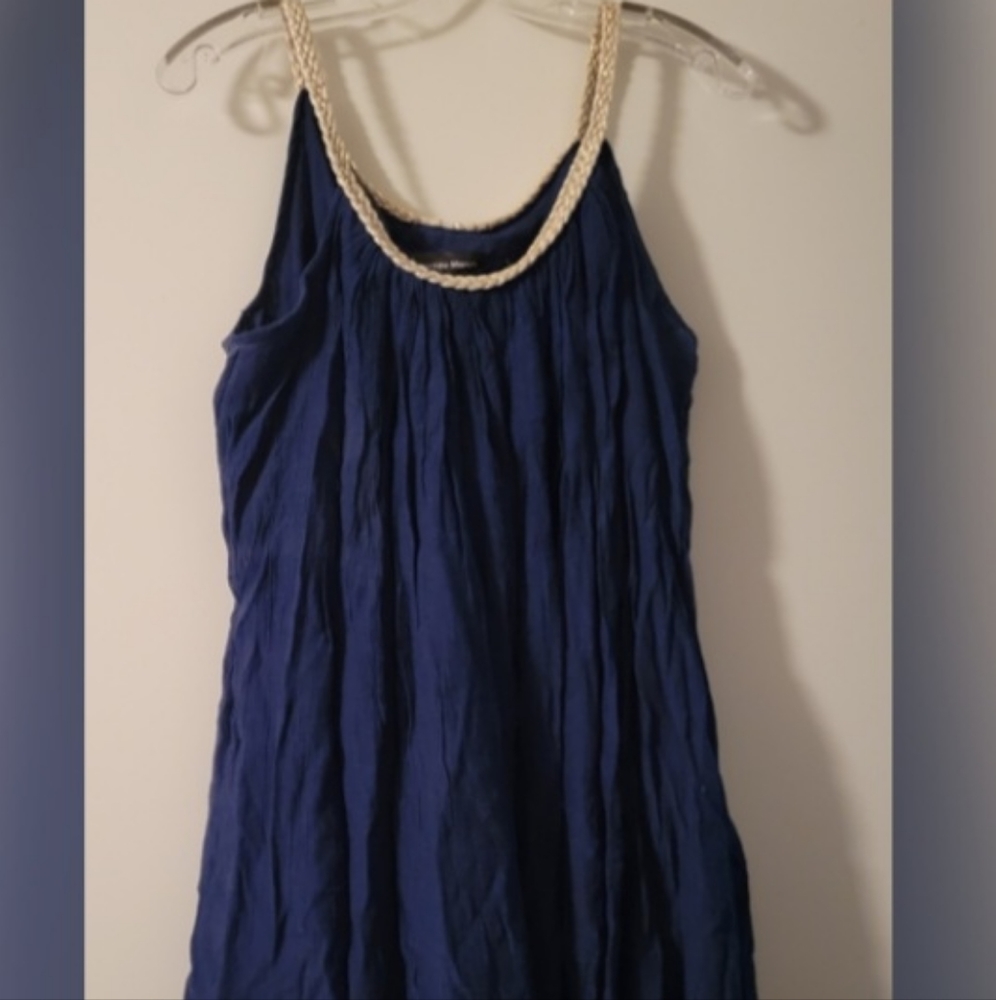 Navy Crepe Swim Coverup